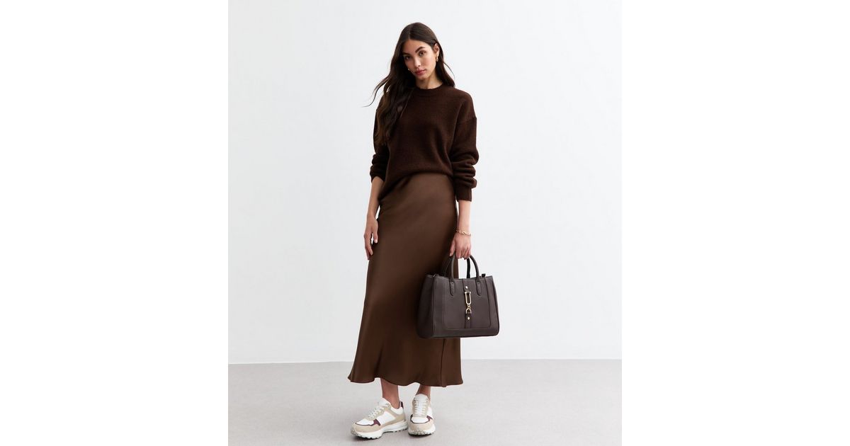 SECRET-Voluminous layered midi skirt-WARHOL BROWN main image 0