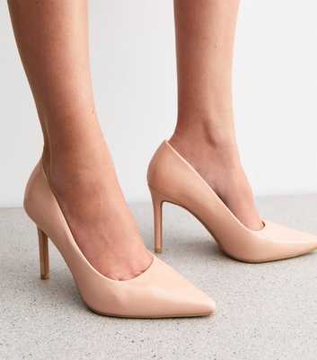 Cream Stiletto Heel Pointed Toe Court Shoes