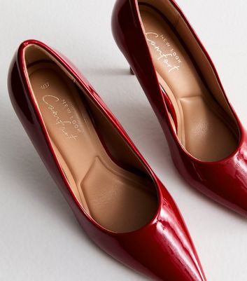 Red Stiletto Heel Pointed Toe Court Shoes
