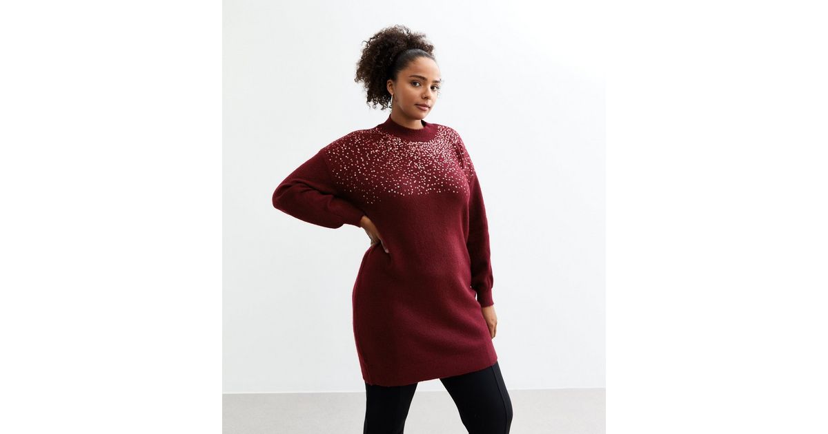 Jumper Dress Sparkly Red Jumper Buy Burgundy Red Sequin Star