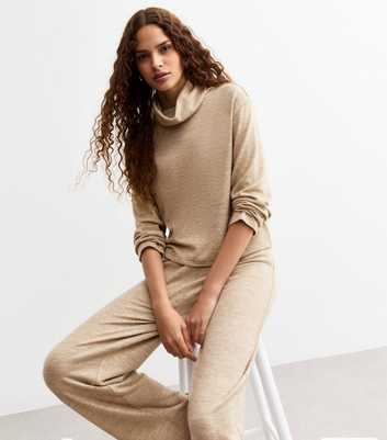 Mink Soft Touch Roll Neck Long Sleeve Top