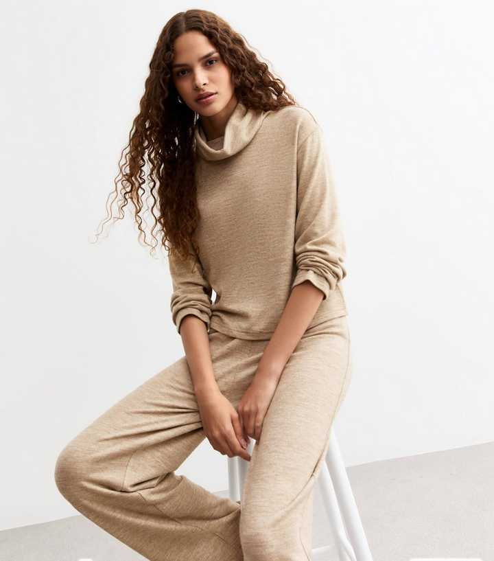 Mink Soft Touch Roll Neck Long Sleeve Top
