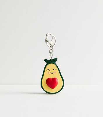 Green Avocado Heart Bag Charm 