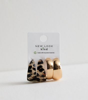 Leopard print earrings new look hot sale