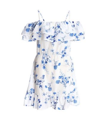 White floral skater dress discount