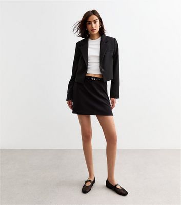 Black belt mini skirt best sale