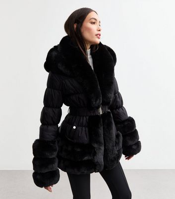 Black padded coat online