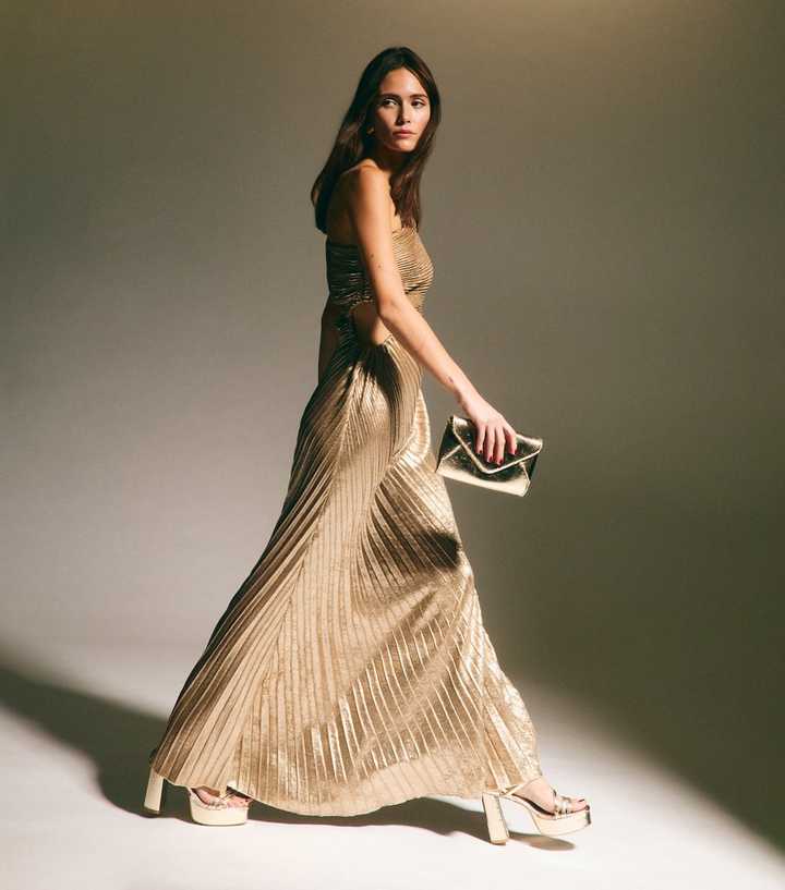slim fit dress slacks Celestina Embellished Corset A-line Mini Dress in Black Gold Foil main image 1