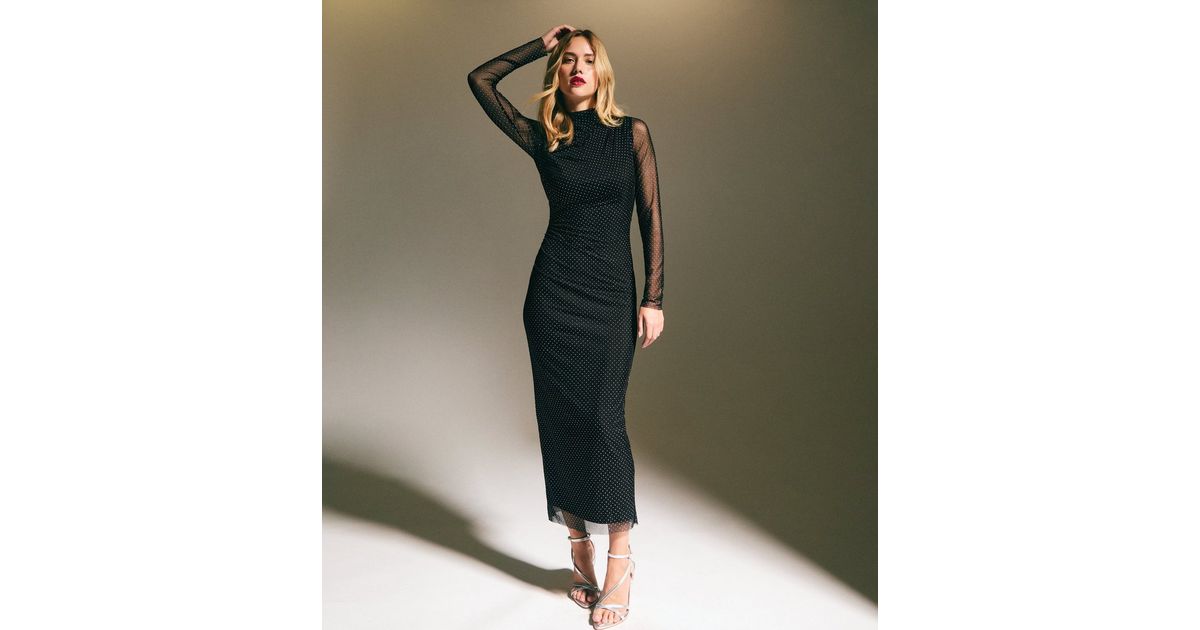 halloween costumes with black mini dress Gemma Black Long Sleeve Ribbed Maxi Dress - XXL Size - Women's Dresses