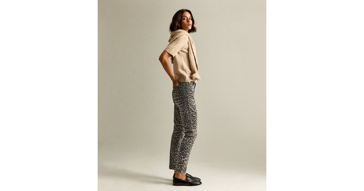 Brown Leopard Print Straight Leg Jeans New Look
