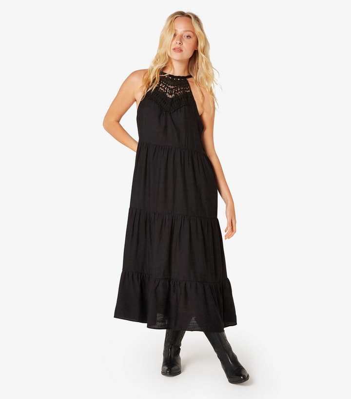 contrast lace flowy dress Lace Contrast Maxi Dress – Haute & Rebellious