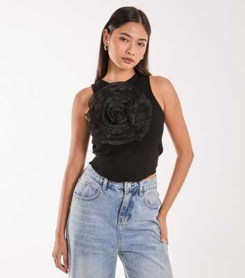 Pink Vanilla Black Oversized Corsage Top