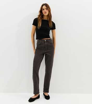 Washed Black Mom Ankle Grazer Jeans