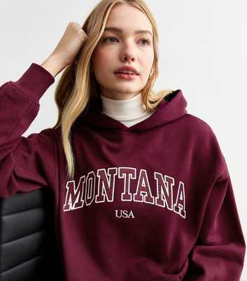 Burgundy Montana Embroidered Jersey Hoodie