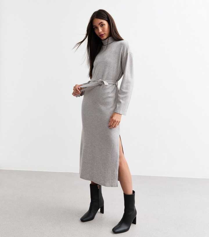 chinese dress ladies Women's Tanya Off The Shoulder Sweater Maxi Dress in Heather Grey main image 1