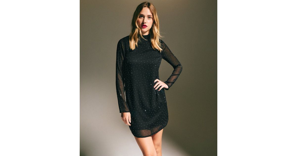 9280 Black Chiffon Shift Dress