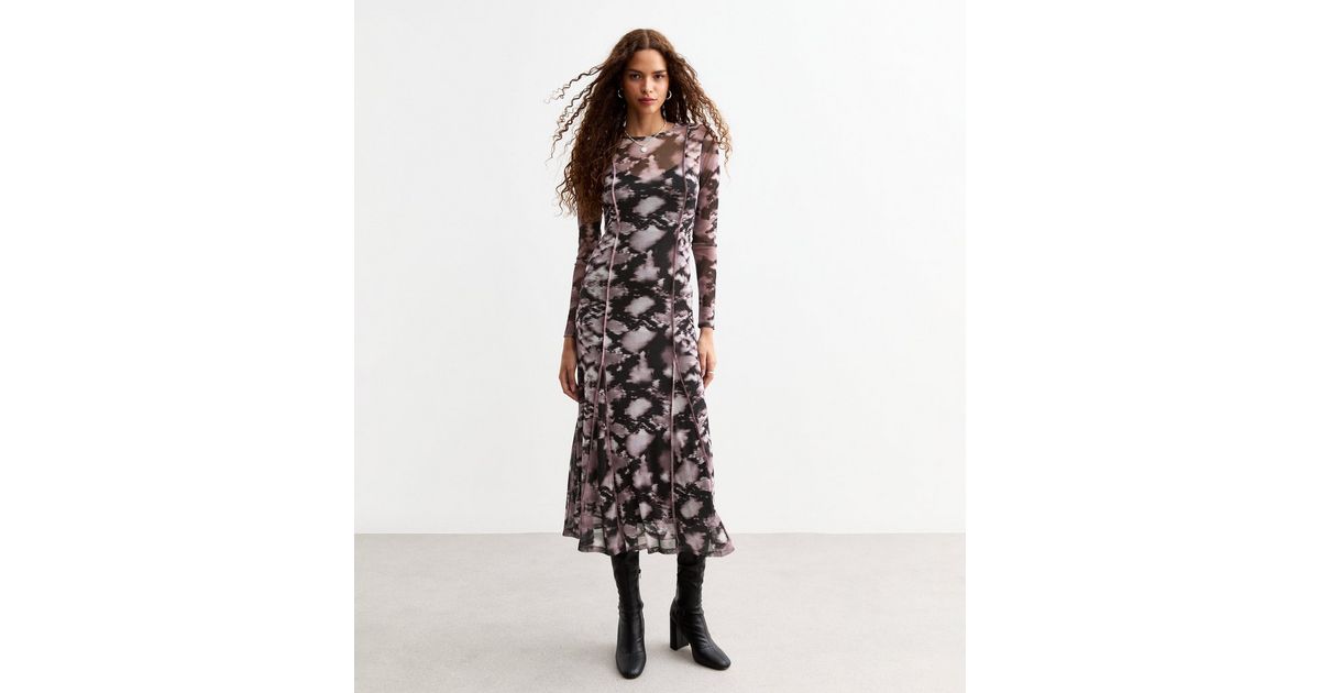 Mesh Midi Dress Snake Print main image 0