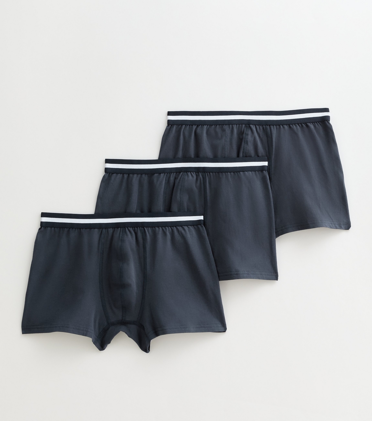 Men's 3 Pack of Navy Boxer Trunks New Look