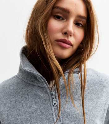 Grey Fleece Quarter Zip Sweatshirt