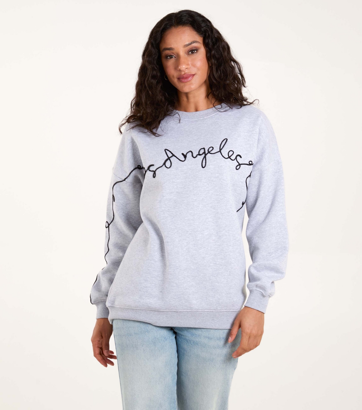 Women's Pale Grey LA Logo Sweatshirt Blue Vanilla New Look