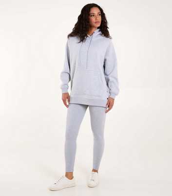 Blue Vanilla Grey Popper Detail Hoodie Trouser Set