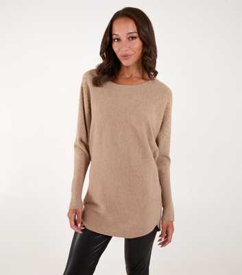 Blue Vanilla Brown Knit Embellished Jumper