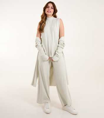 Blue Vanilla Grey 3-Piece Trouser Cardigan Set