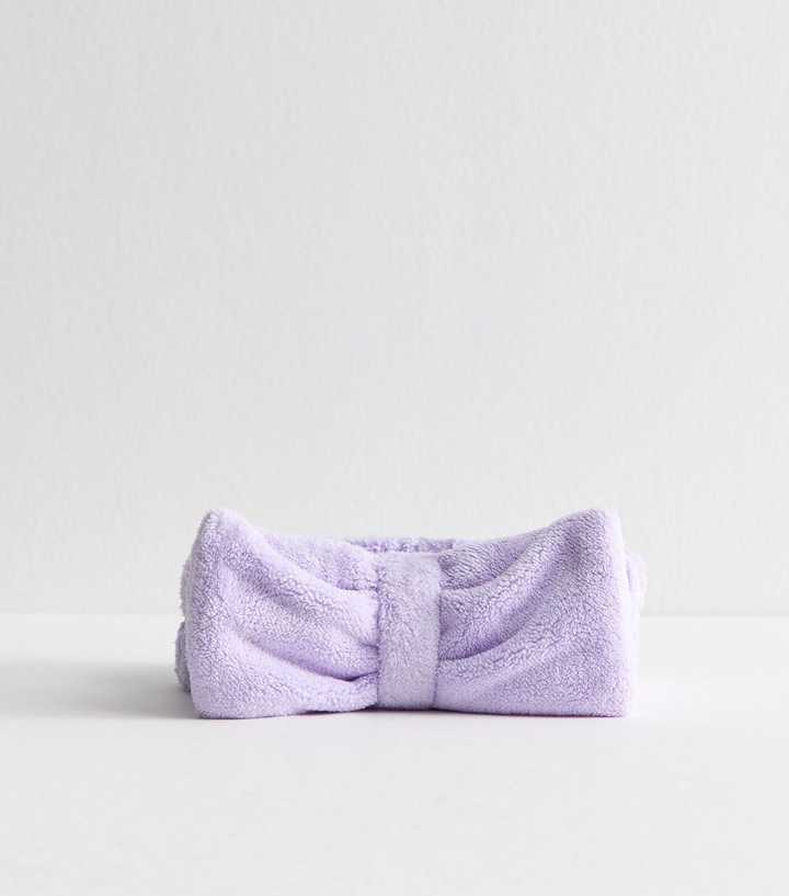Lilac Ribbed Bow Beauty Headband 