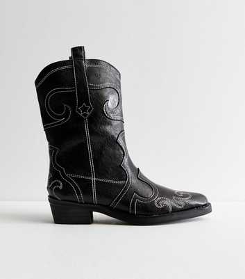 Public Desire Black Cowboy Boots