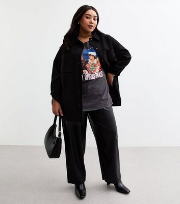 Curves Grey Christmas Wham Print T-Shirt