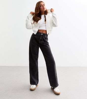 Black high waisted wide leg jeans best sale