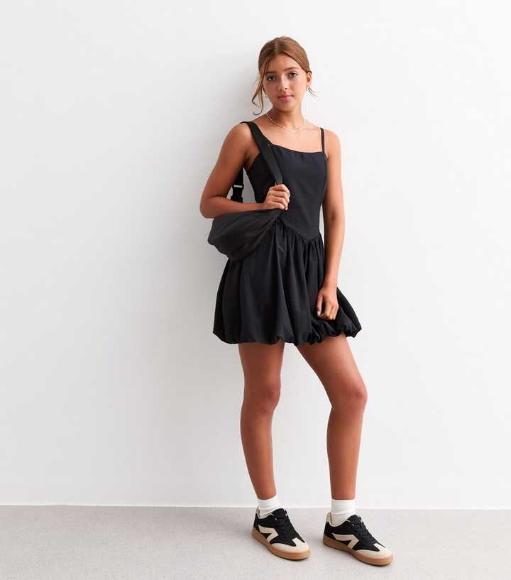 Girls Black Bubble Skirt Dress | New Look