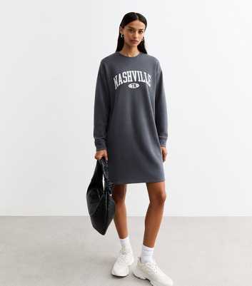 Grey Nashville Long Sleeve Jersey Dress