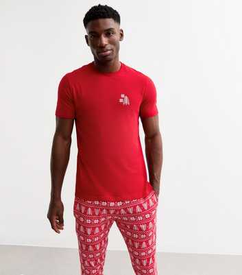 Red Christmas Tree Pattern Jersey Pyjamas