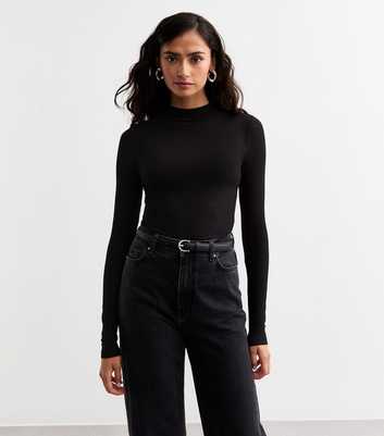 Tall Black High Neck Top