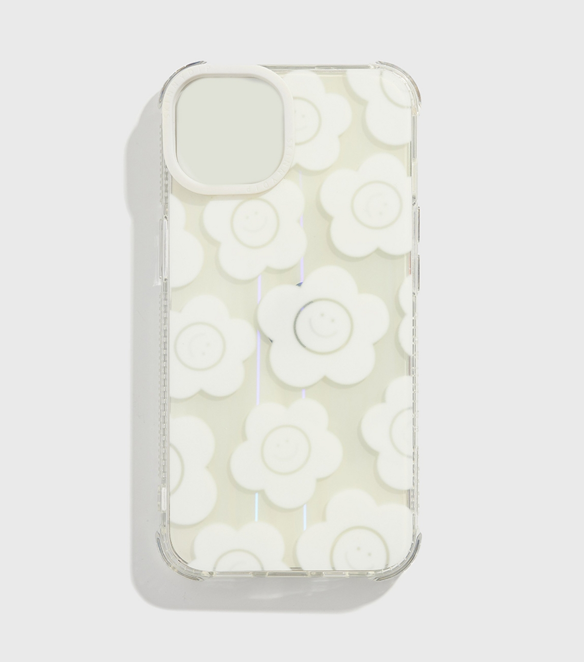 White Happy Flower Shock iPhone Case Skinnydip New Look