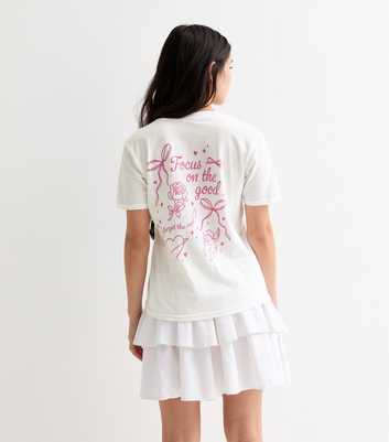 Girls White Focus On The Good Slogan T-Shirt