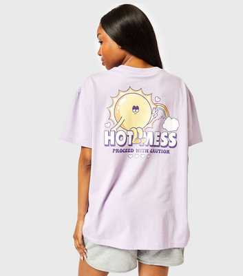 Skinnydip Lilac Hot Mess Oversized T-Shirt 