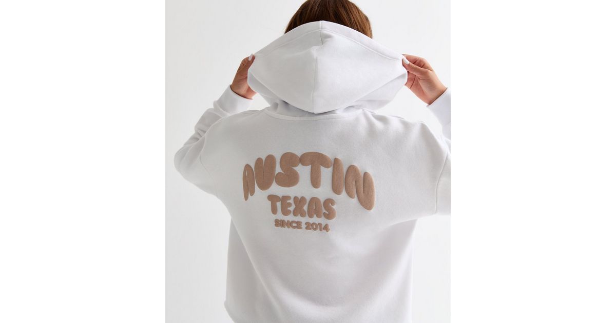 Girls White Austin Texas Pullover Hoodie | New Look