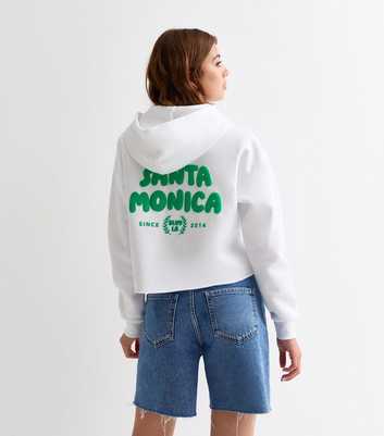 Girls White Santa Monica Pullover Hoodie 