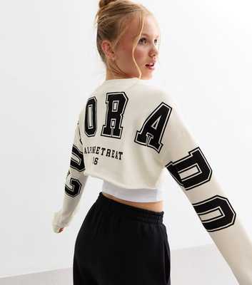 Girls Off White Colorado Slogan Cropped Jersey Sweatshirt