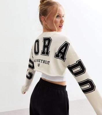 Girls Off White Colorado Slogan Cropped Jersey Sweatshirt New Look