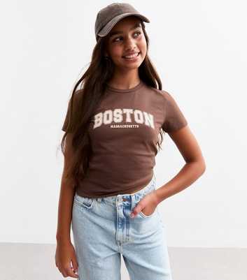 Girls Brown Boston T-Shirt