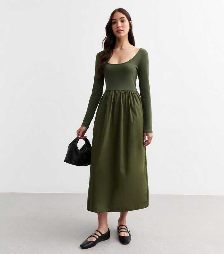 white christmas dresses Savor the Season 100% Cotton Ivory Long Sleeve Midi Dress main image 0