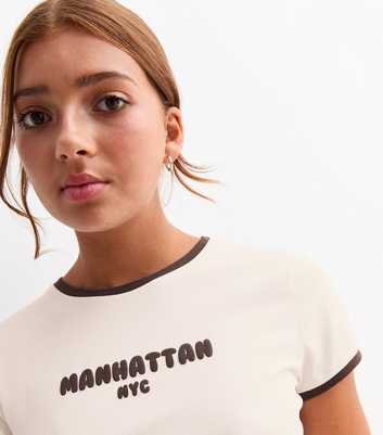 Girls White Manhattan Bubble Print T-Shirt