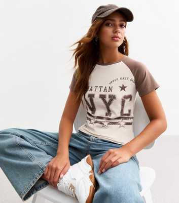 Girls Off White NYC Raglan Jersey T-Shirt