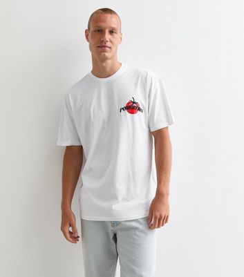 Men's White Pomodoro Graphic Print Oversized T-Shirt New Look