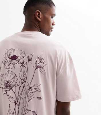 Mink Oversized Fit Floral Print Jersey T-Shirt