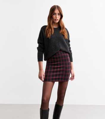 Tall Red Checked Tube Skirt