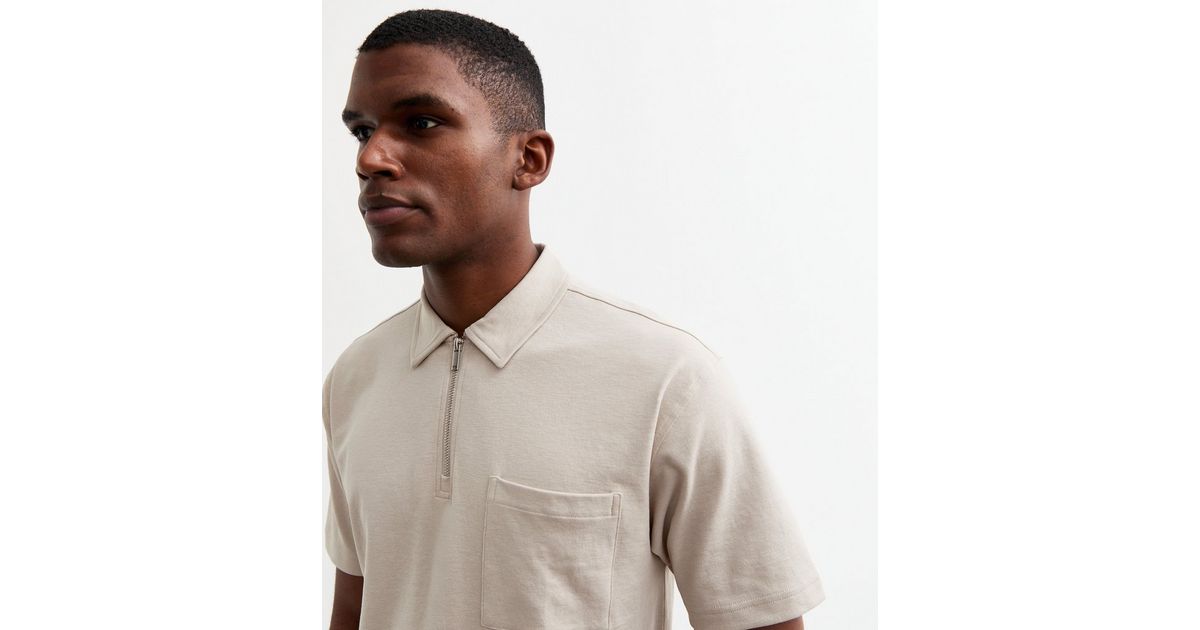 Light Grey Denim Patchwork Buttoned Polo Collar Long Sleeve Top